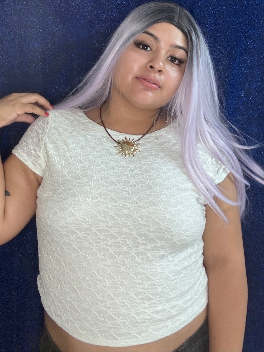 Urban Behavior White Short Sleeve Textured Crop Top